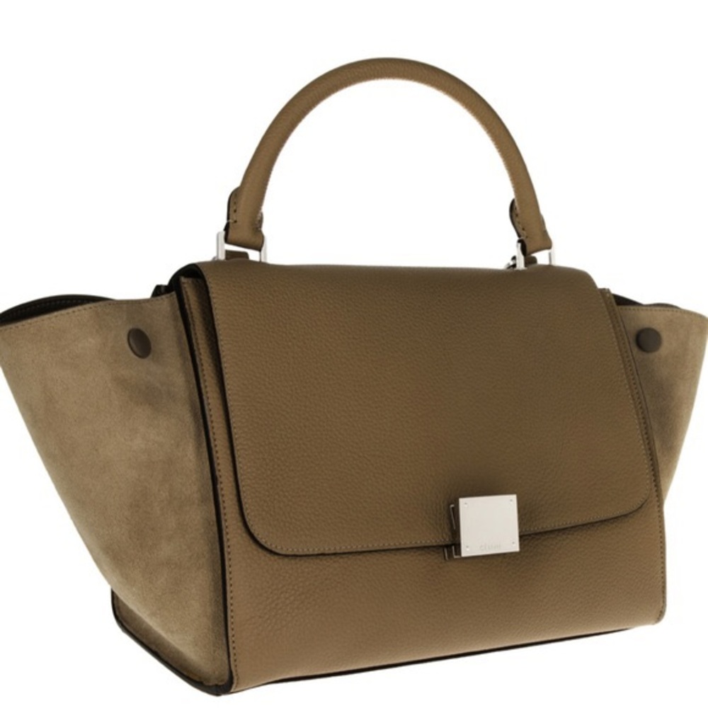 Celine Trapeze Satchel Bag Calfskin & Suede $2,550